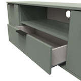 Hong Kong 2 Door 1 Drawer Wide TV Unit with Black Sleigh Legs