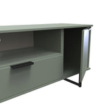 Hong Kong 2 Door 1 Drawer Wide TV Unit with Black Sleigh Legs