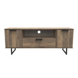 Hong Kong 2 Door 1 Drawer Wide TV Unit with Black Sleigh Legs