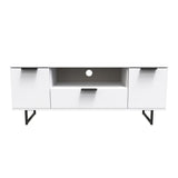 Hong Kong 2 Door 1 Drawer Wide TV Unit with Black Sleigh Legs
