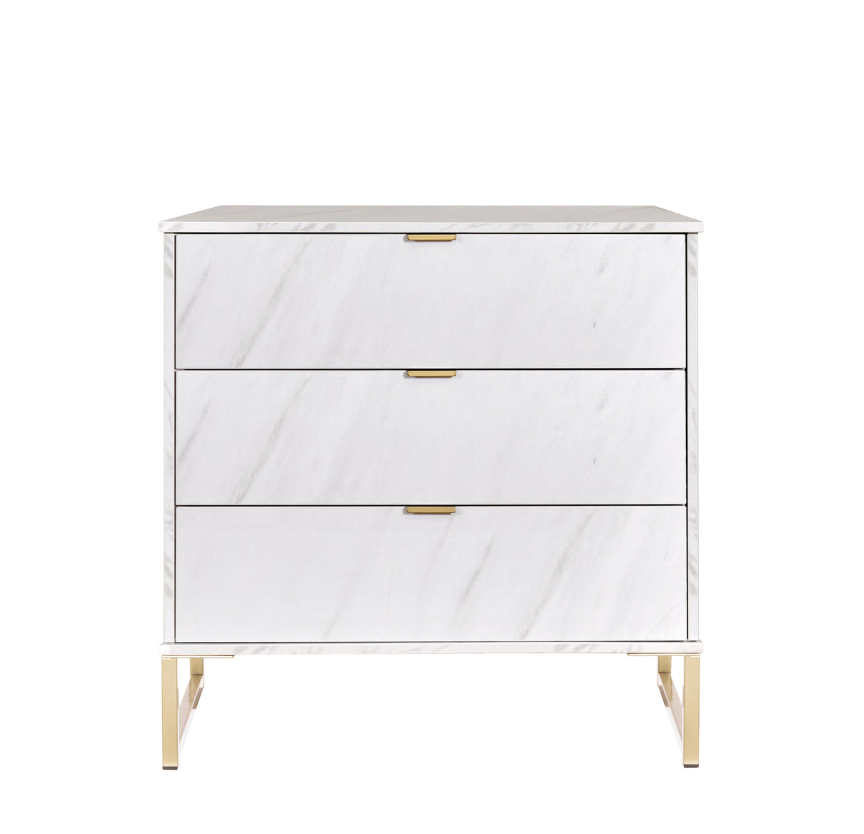 Hong Kong Marble 3 Drawer Chest with Gold Frame Legs