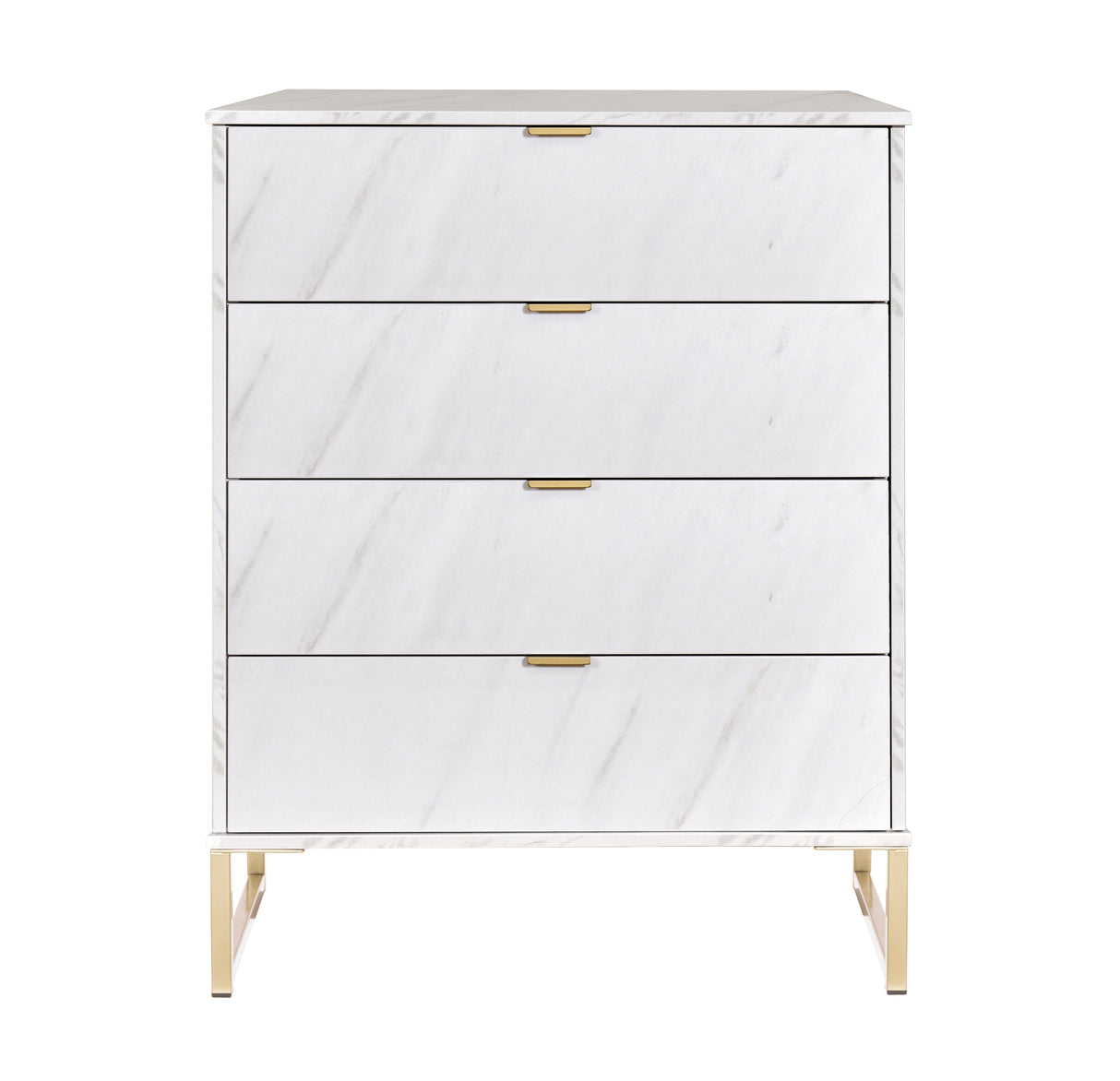 Hong Kong Marble 4 Drawer Chest with Gold Frame Legs