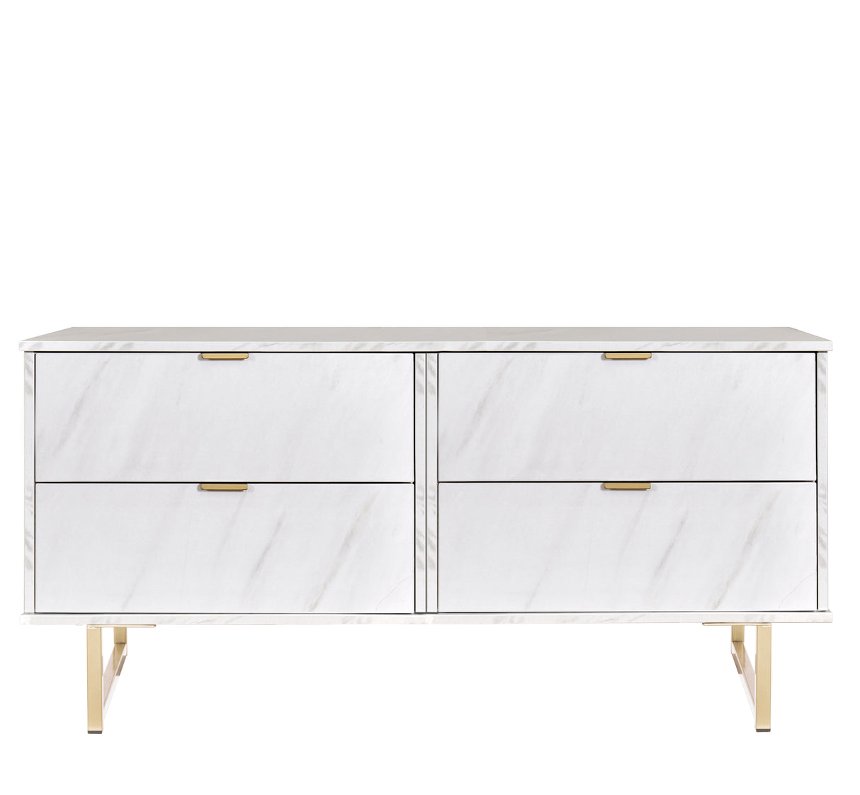 Hong Kong Marble 4 Drawer Bed Box with Gold Frame Legs