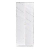 Hong Kong White Marble 2 Door Wardrobe Ready Assembled