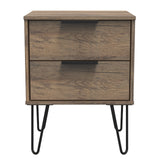 Hong Kong 2 Drawer Bedside Cabinet with Hairpin Legs