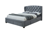 Hope Grey Fabric Bed Frame with Storage Drawers