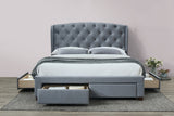 Hope Grey Fabric Bed Frame with Storage Drawers