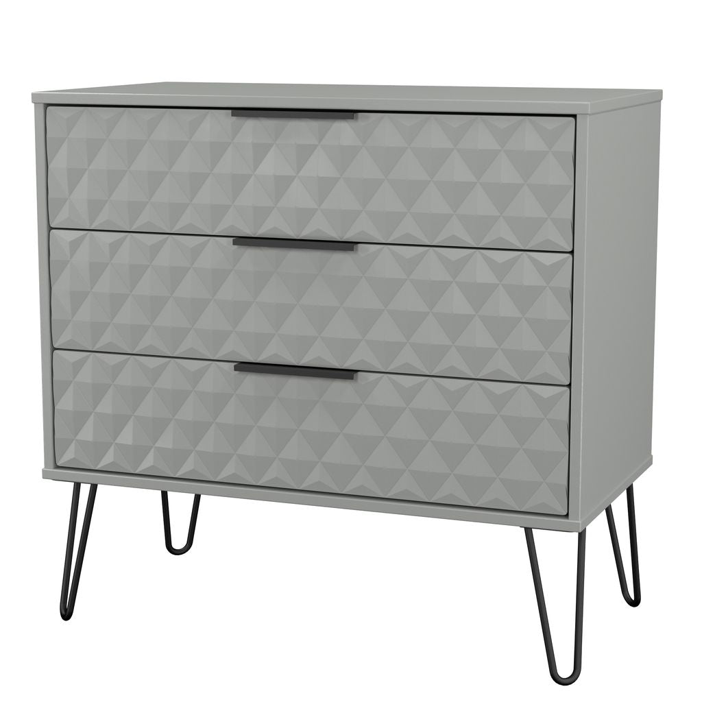 Harlequin 3 Drawer Chest with Black Hairpin Legs