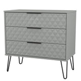 Harlequin 3 Drawer Chest with Black Hairpin Legs