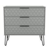 Harlequin 3 Drawer Chest with Black Hairpin Legs