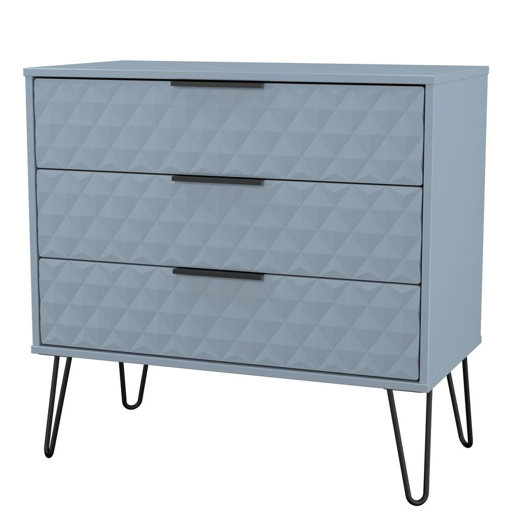 Harlequin 3 Drawer Chest with Black Hairpin Legs