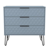 Harlequin 3 Drawer Chest with Black Hairpin Legs