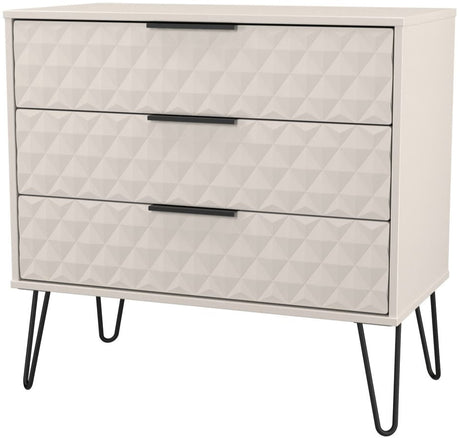 Harlequin 3 Drawer Chest with Black Hairpin Legs