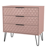 Harlequin 3 Drawer Chest with Black Hairpin Legs