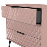 Harlequin 3 Drawer Chest with Black Hairpin Legs