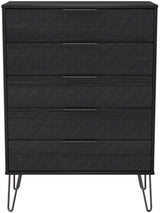 Harlequin 3 Piece Bedroom Set with Black Hairpin Legs