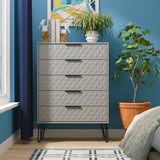 Harlequin 5 Drawer Chest with Black Hairpin Legs