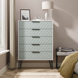 Harlequin 5 Drawer Chest with Black Hairpin Legs
