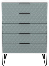 Harlequin 3 Piece Bedroom Set with Black Hairpin Legs