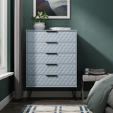 Harlequin 5 Drawer Chest with Black Hairpin Legs