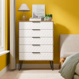 Harlequin 5 Drawer Chest with Black Hairpin Legs