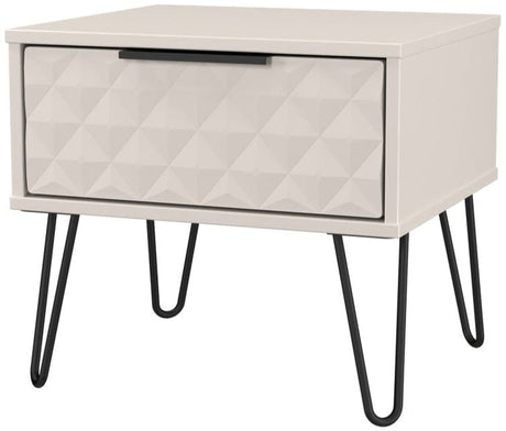 Harlequin 1 Drawer Bedside Table with Black Hairpin Legs