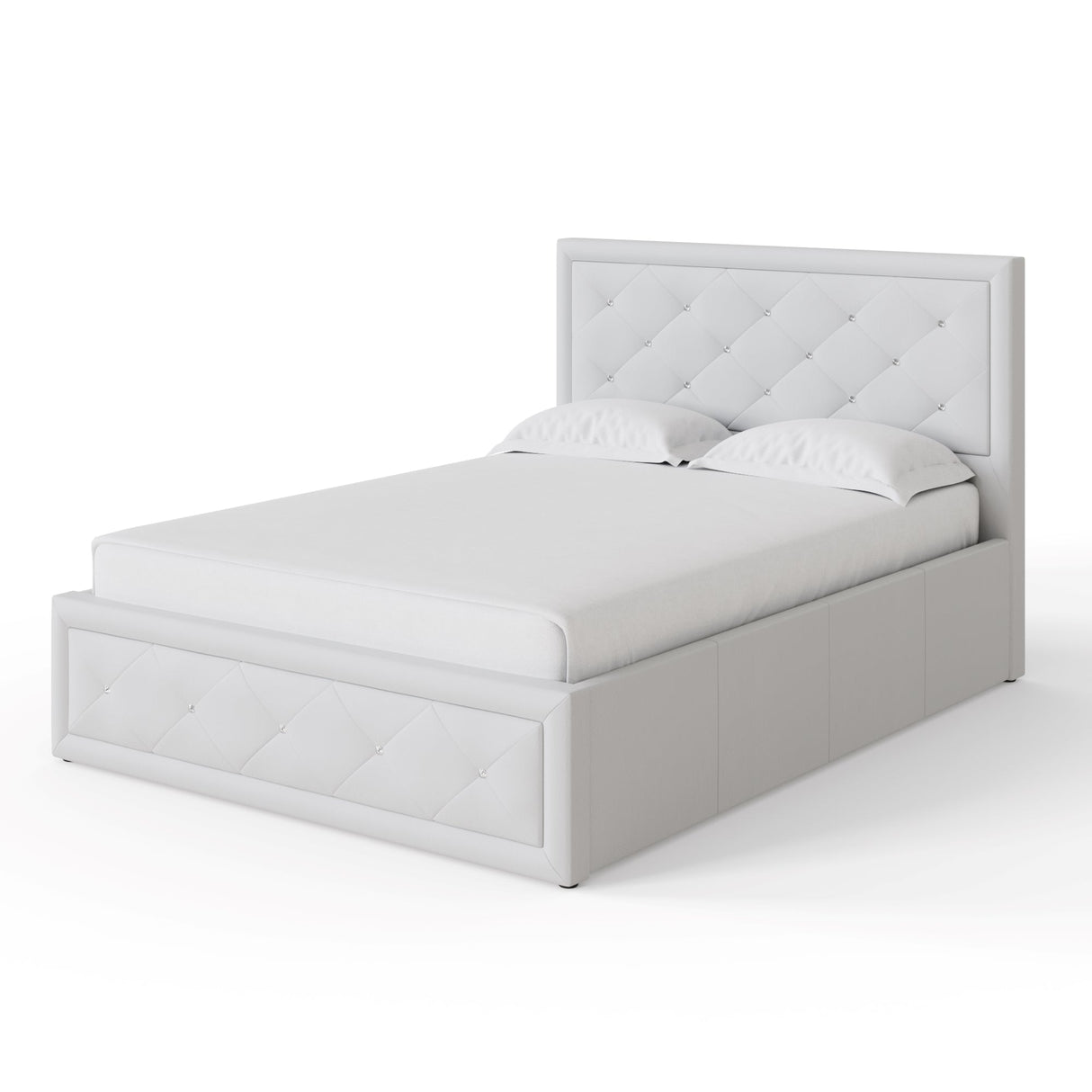 Hollywood Diamante Backed Ottoman Bed