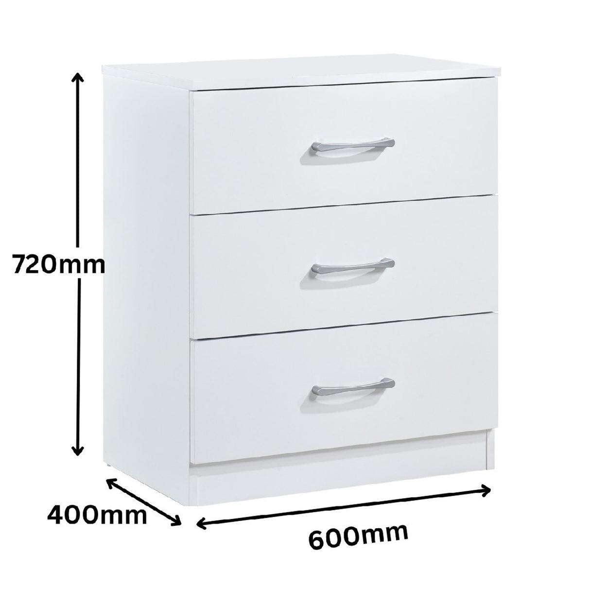 Highbury White 3 Drawer Chest