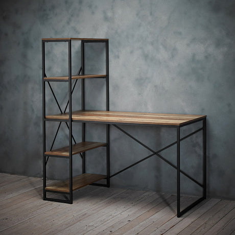 Hoxton Rustic Desk with 3 Shelves