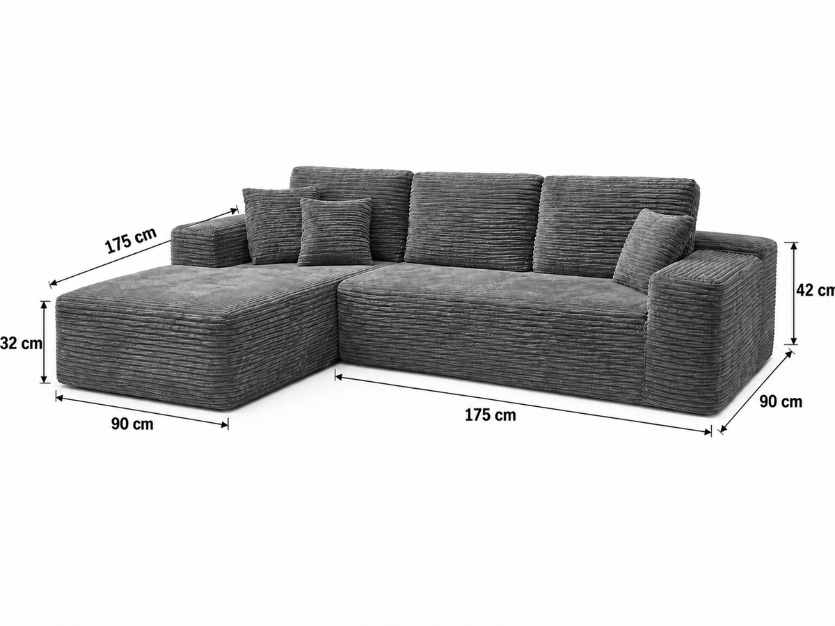 Cove Boneless Compressed Corner Chaise Sofa