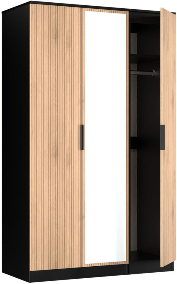 Java Mirrored 3 Door Triple Wardrobe