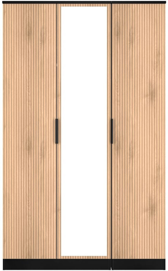 Java Mirrored 3 Door Triple Wardrobe