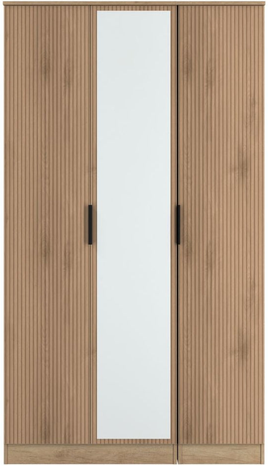 Java Mirrored 3 Door Triple Wardrobe