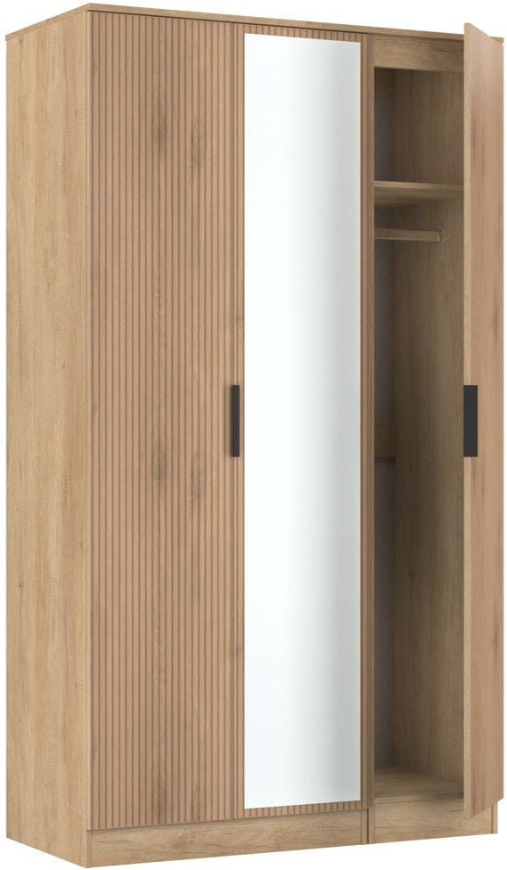 Java Mirrored 3 Door Triple Wardrobe