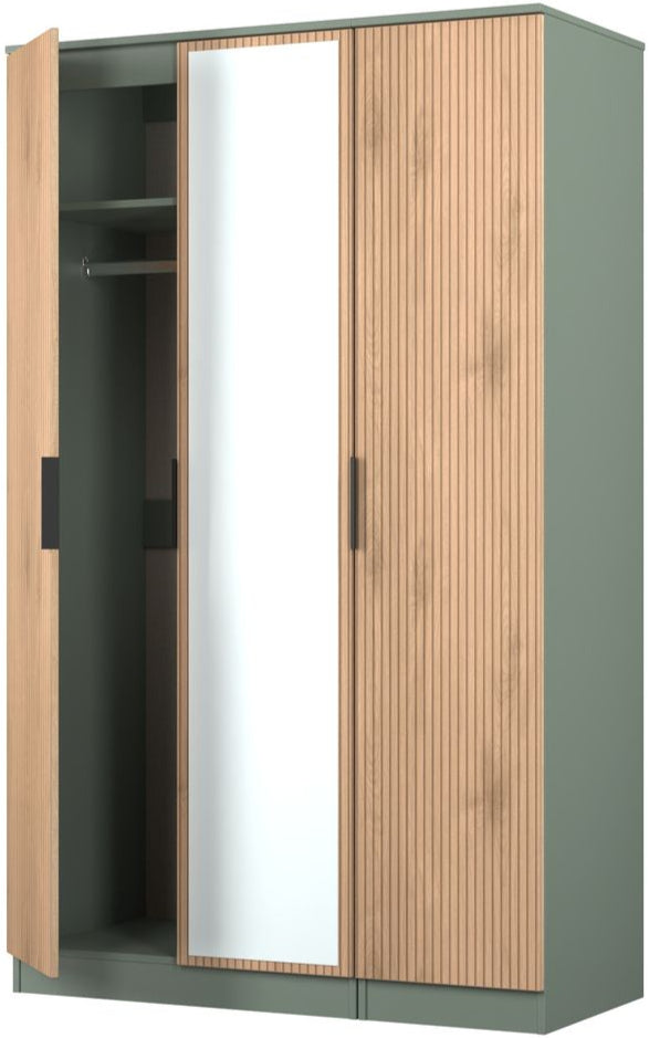 Java Mirrored 3 Door Triple Wardrobe