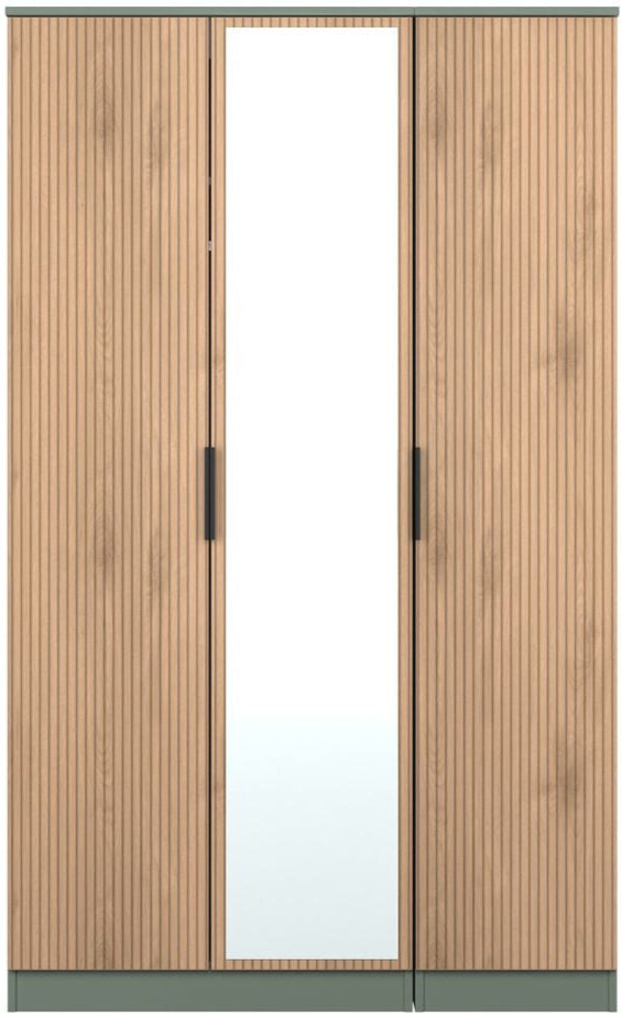 Java Mirrored 3 Door Triple Wardrobe