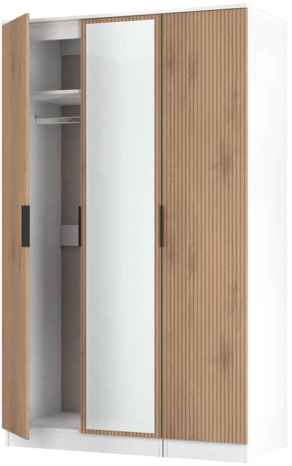Java Mirrored 3 Door Triple Wardrobe