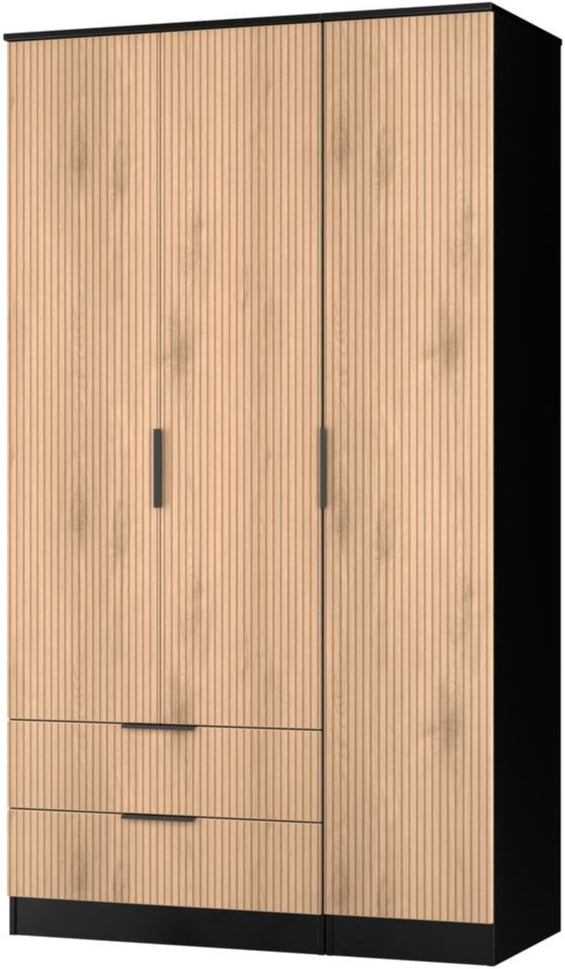 Java Tall 2 Drawer 3 Door Triple Wardrobe