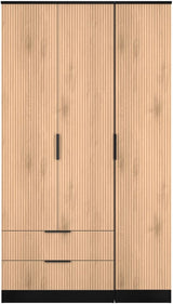 Java Tall 2 Drawer 3 Door Triple Wardrobe