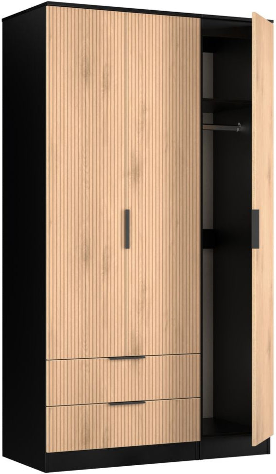 Java Tall 2 Drawer 3 Door Triple Wardrobe