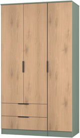 Java Tall 2 Drawer 3 Door Triple Wardrobe