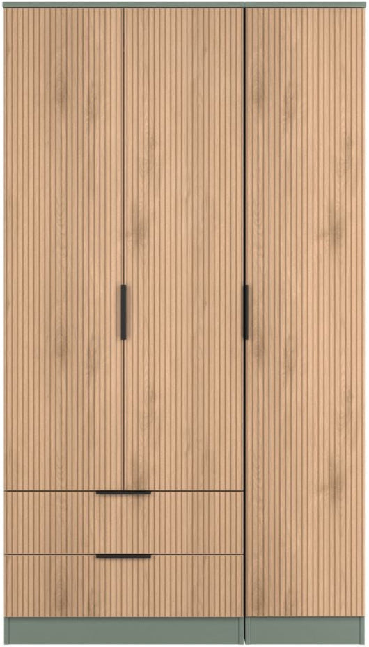 Java Tall 2 Drawer 3 Door Triple Wardrobe