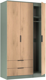 Java Tall 2 Drawer 3 Door Triple Wardrobe