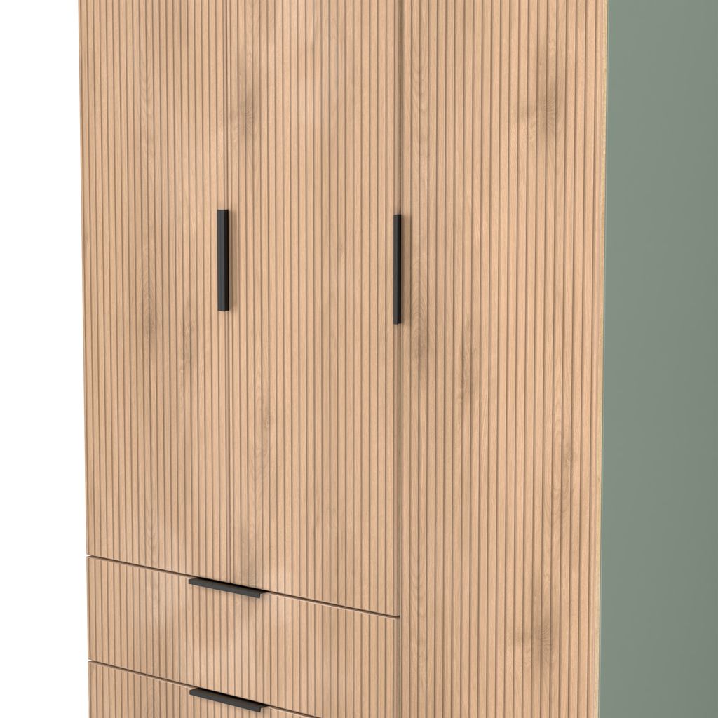 Java Tall 2 Drawer 3 Door Triple Wardrobe
