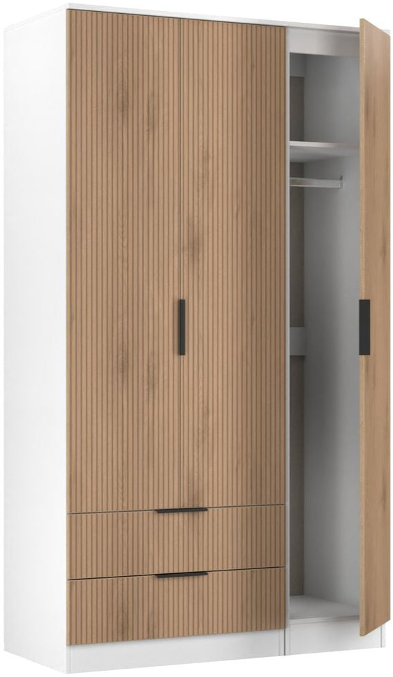 Java Tall 2 Drawer 3 Door Triple Wardrobe