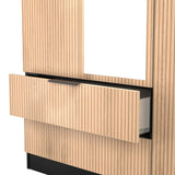 Java Tall Mirrored 2 Drawer 3 Door Triple Wardrobe