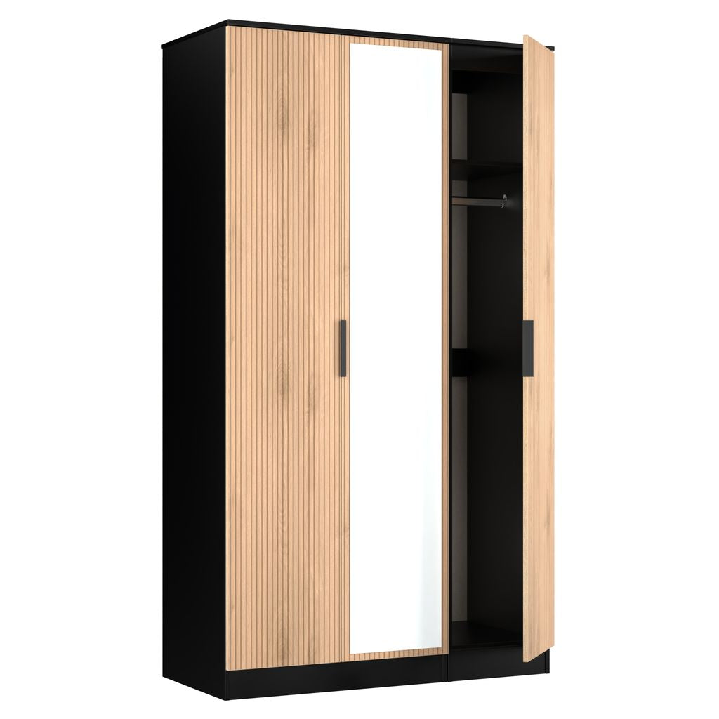 Java Tall Mirrored 3 Door Triple Wardrobe