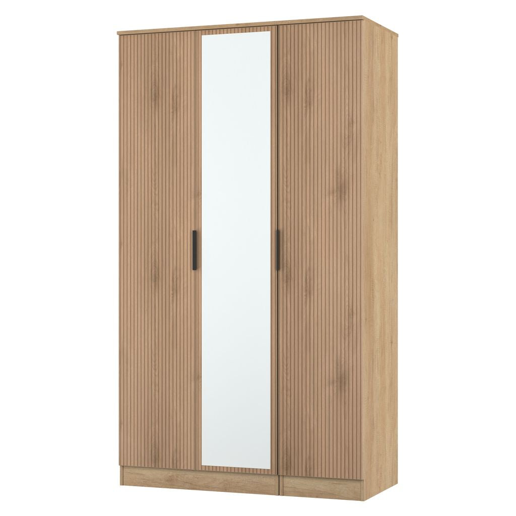 Java Tall Mirrored 3 Door Triple Wardrobe