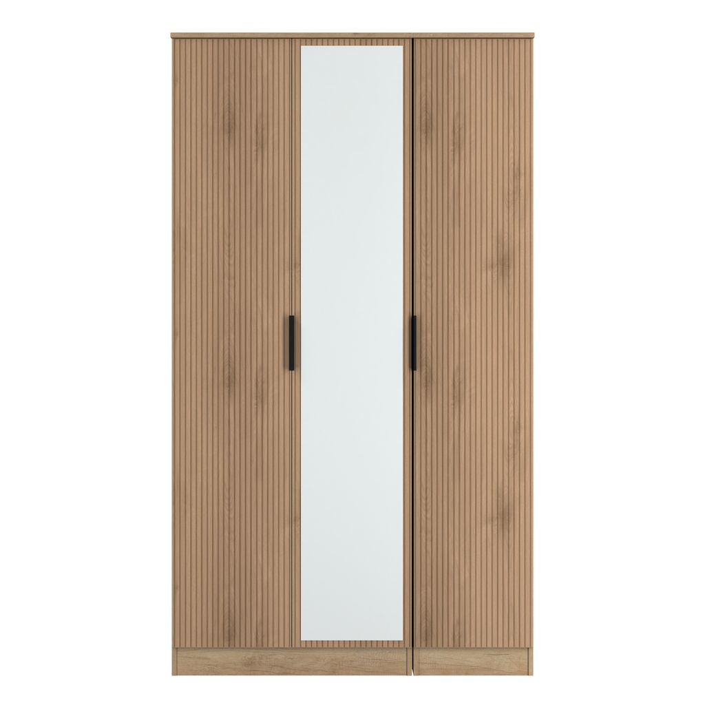 Java Tall Mirrored 3 Door Triple Wardrobe