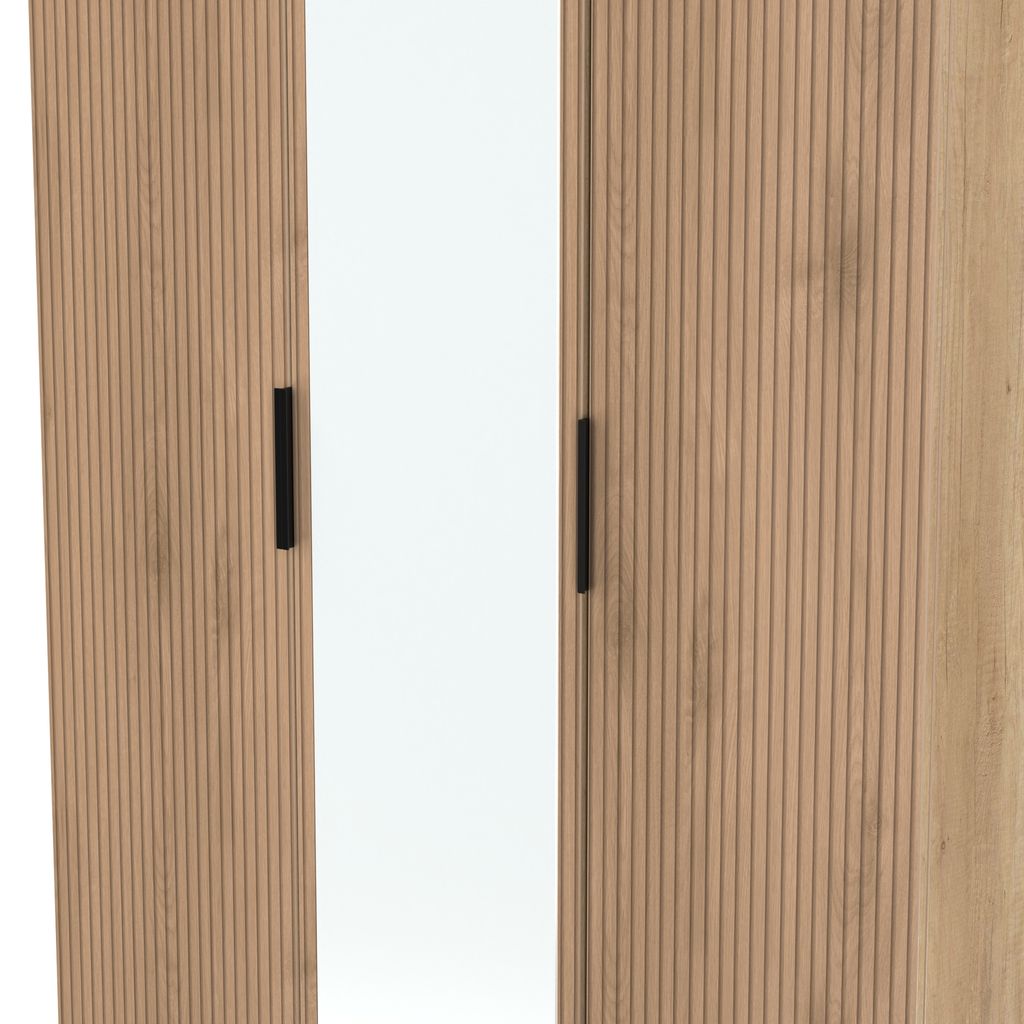 Java Tall Mirrored 3 Door Triple Wardrobe